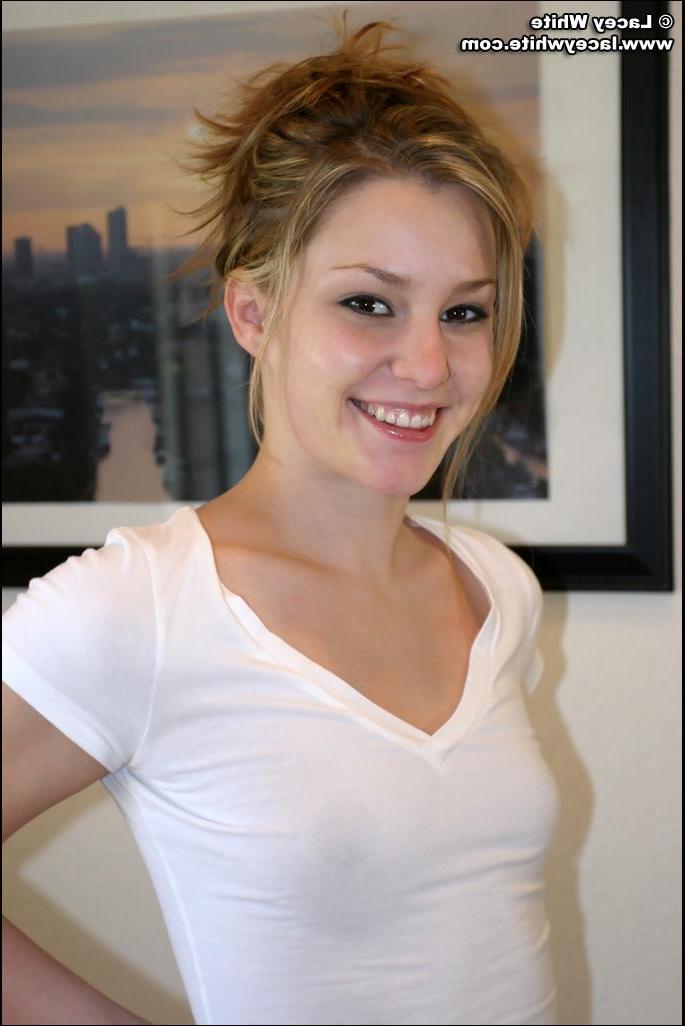 20P Pictures of teen girl Lacey White teasing you in a white shirt