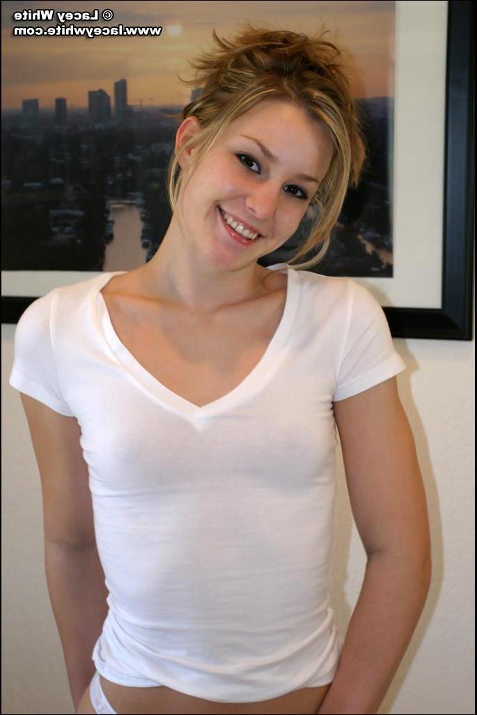 20P Pictures of teen girl Lacey White teasing you in a white shirt