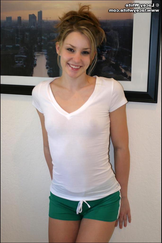 20P Pictures of teen girl Lacey White teasing you in a white shirt