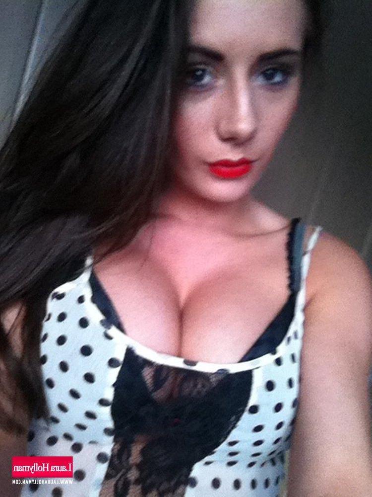 12P Laura Hollyman strips her spotted dress and bra just for you