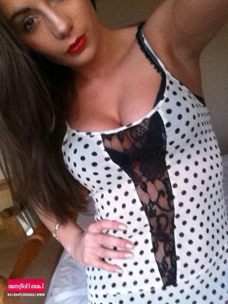 12P Laura Hollyman strips her spotted dress and bra just for you
