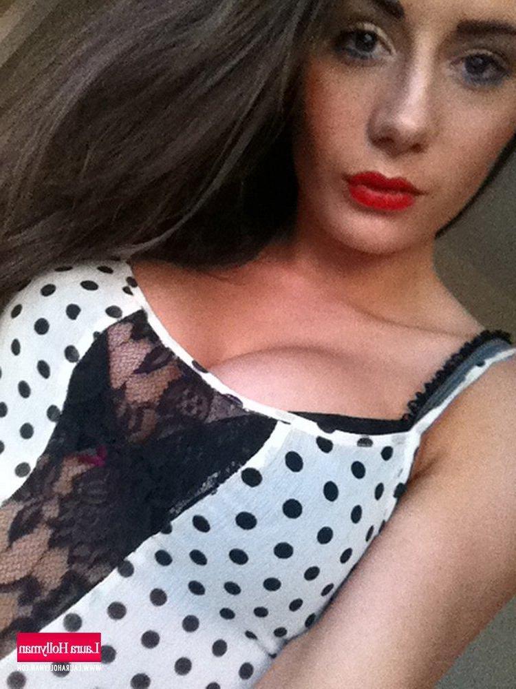 12P Laura Hollyman strips her spotted dress and bra just for you