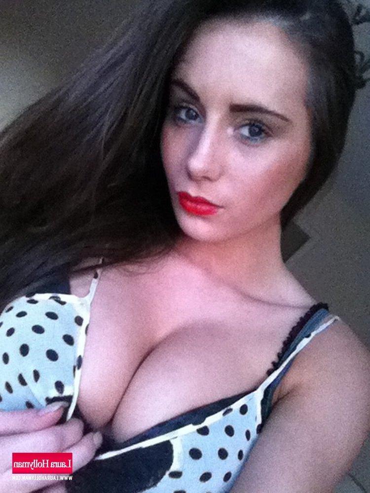 12P Laura Hollyman strips her spotted dress and bra just for you
