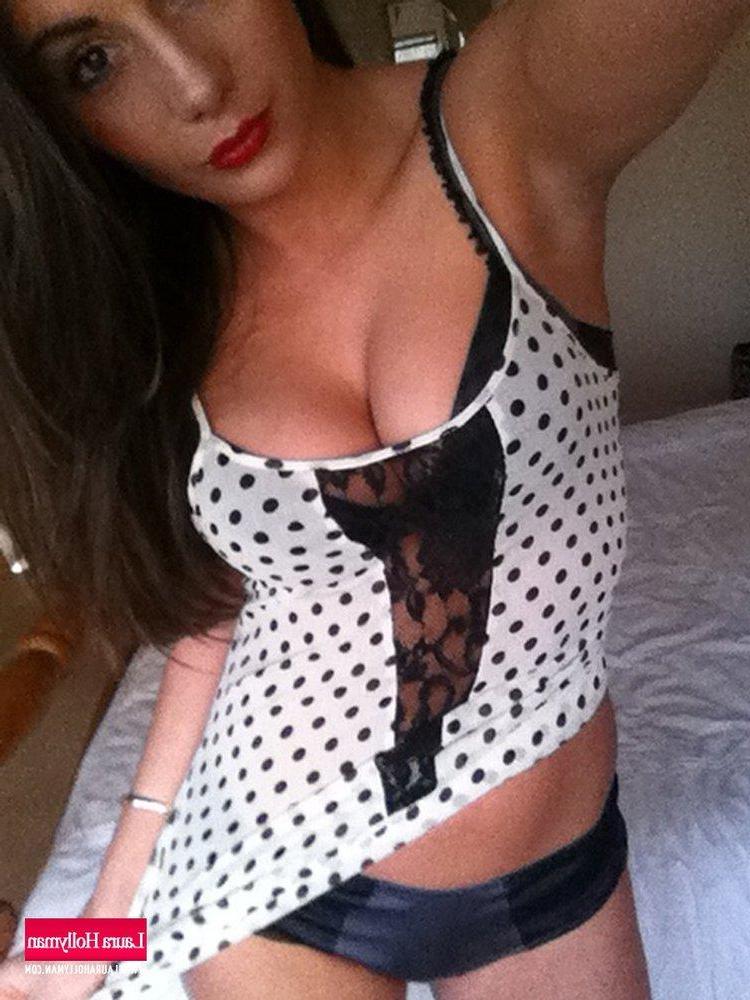 12P Laura Hollyman strips her spotted dress and bra just for you