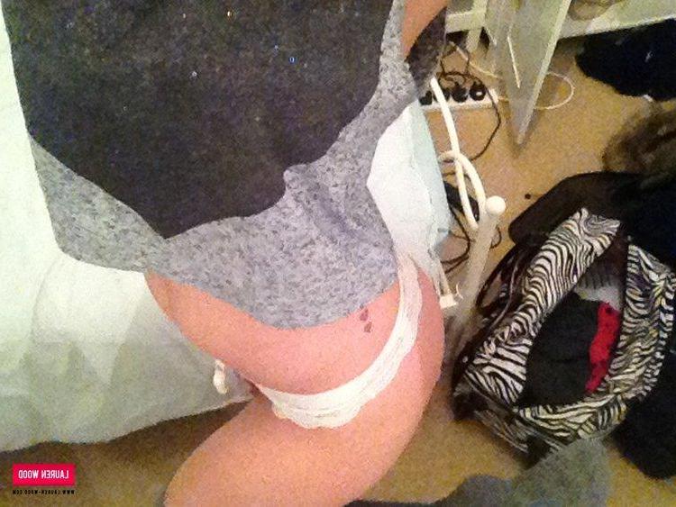 12P Lauren strips her top and frilly white bra to show you her boobs