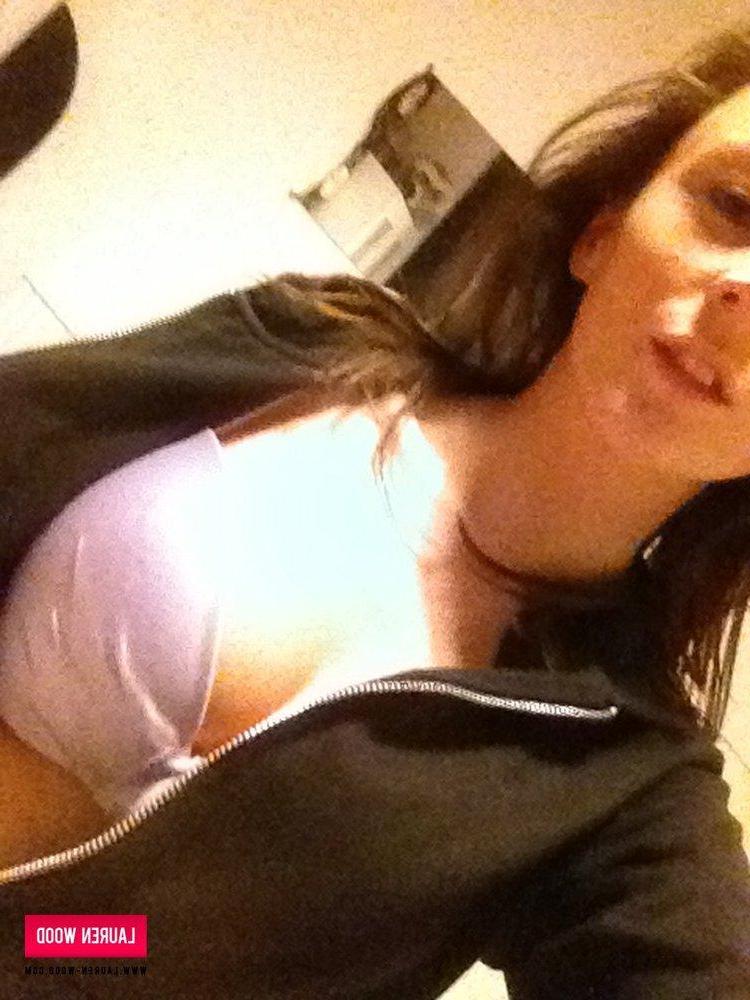 12P Lauren pulls off her black top and bra just for you
