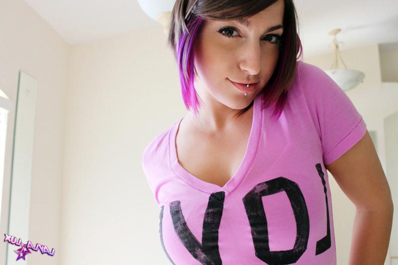 15P Alt princess Layla Lux teases in her sexy pink bra and panties