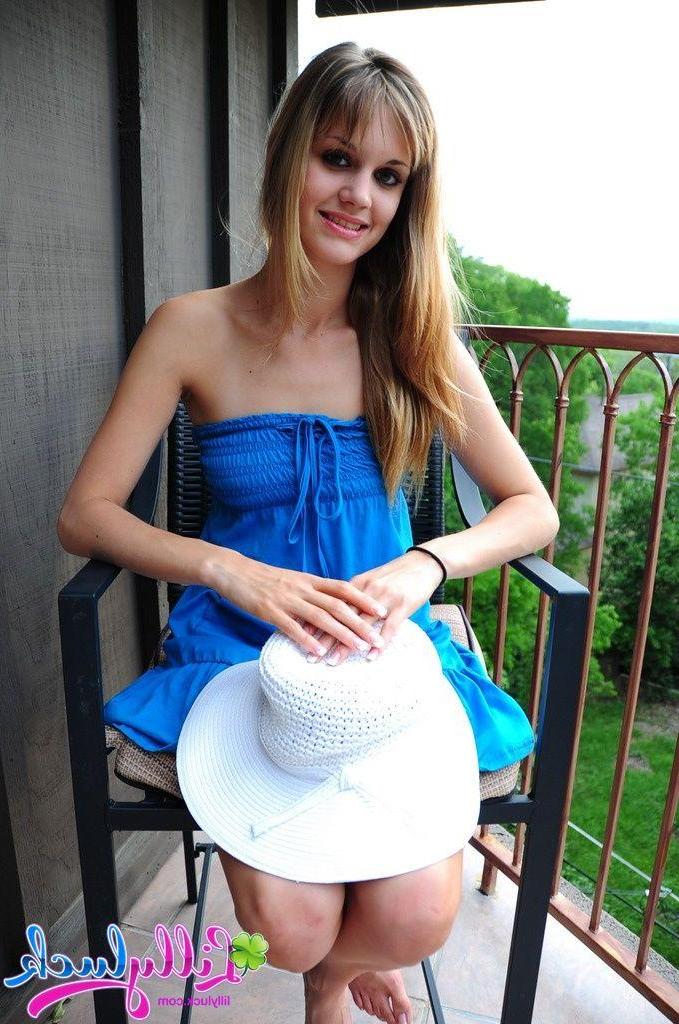 20P Pictures of teen porn girl Lilly Luck stripping to her hat