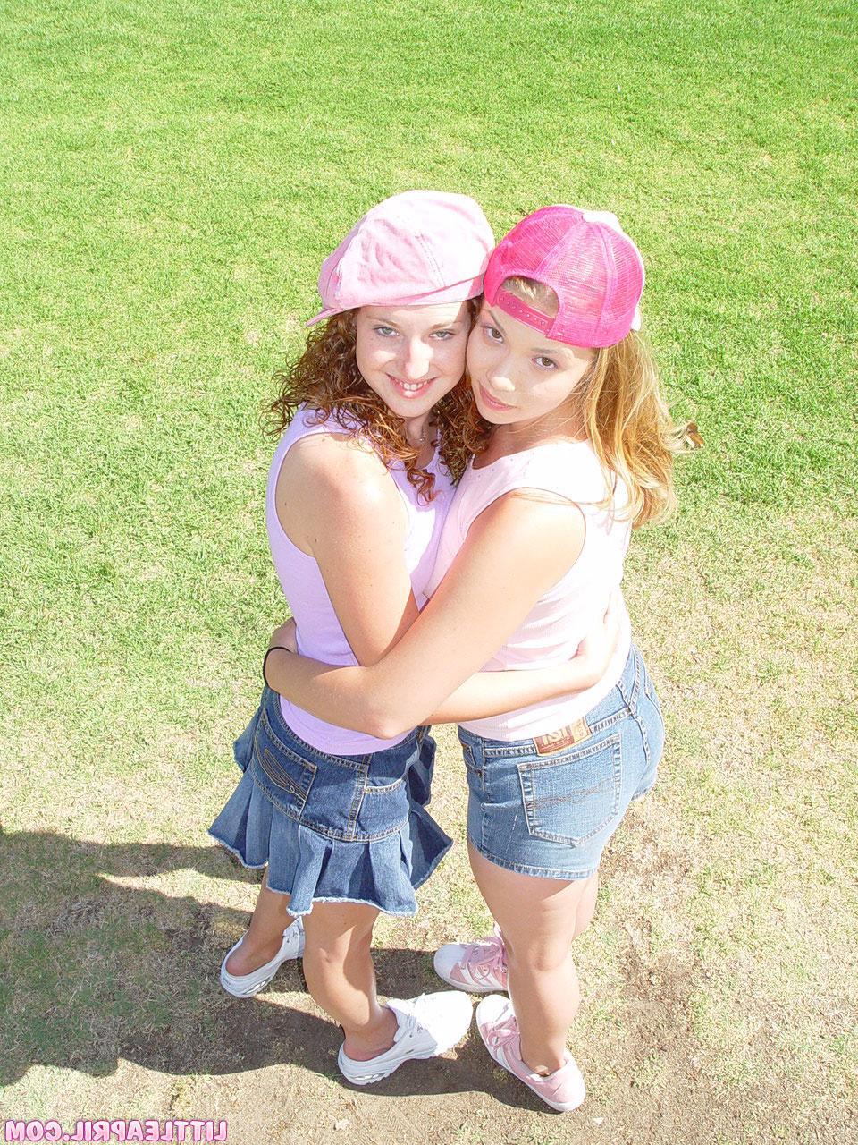 16P Pictures of Little April with her girlfriend outside