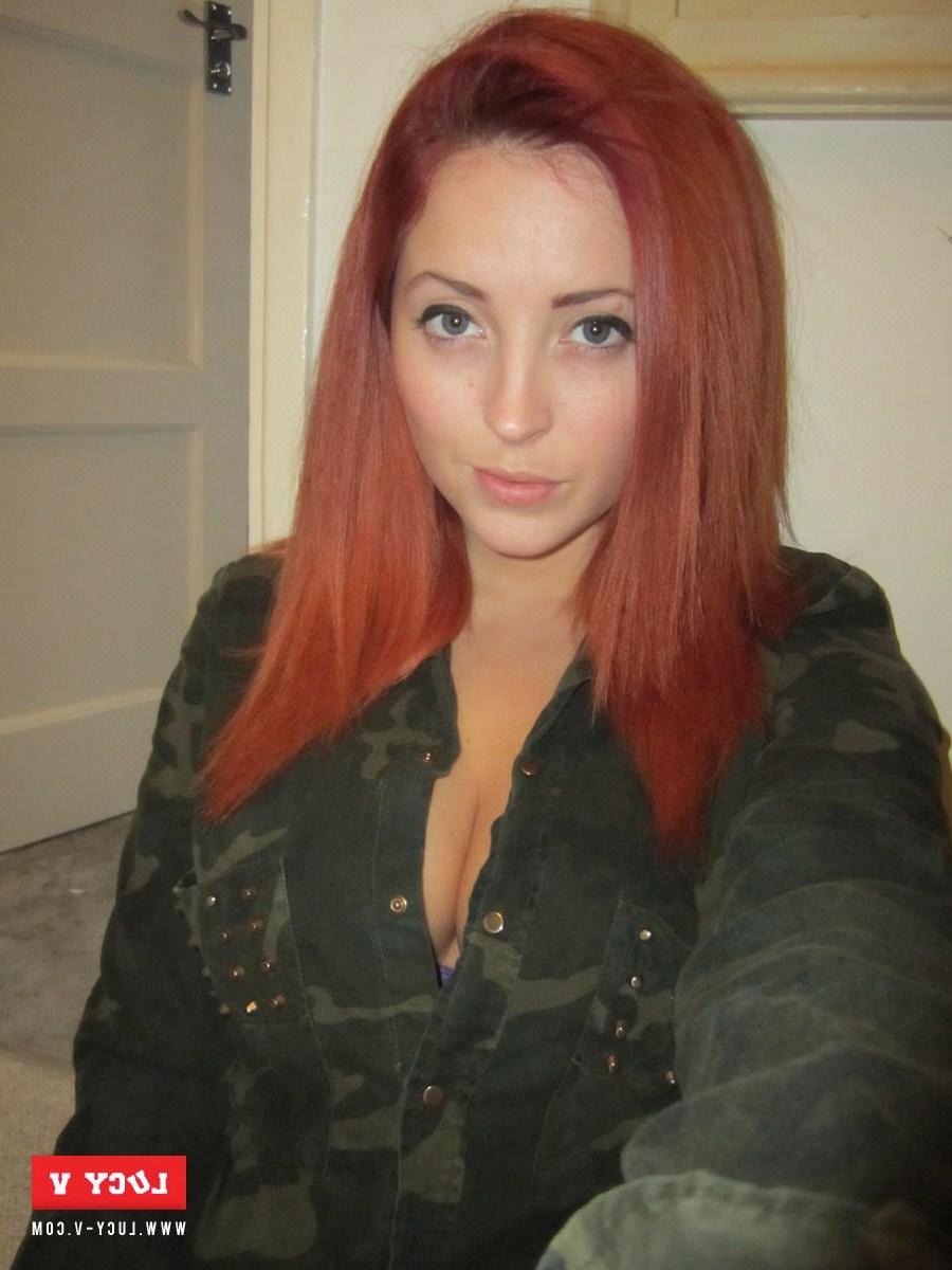 12P Lucy V strips from her hot bra to expose her large boobies