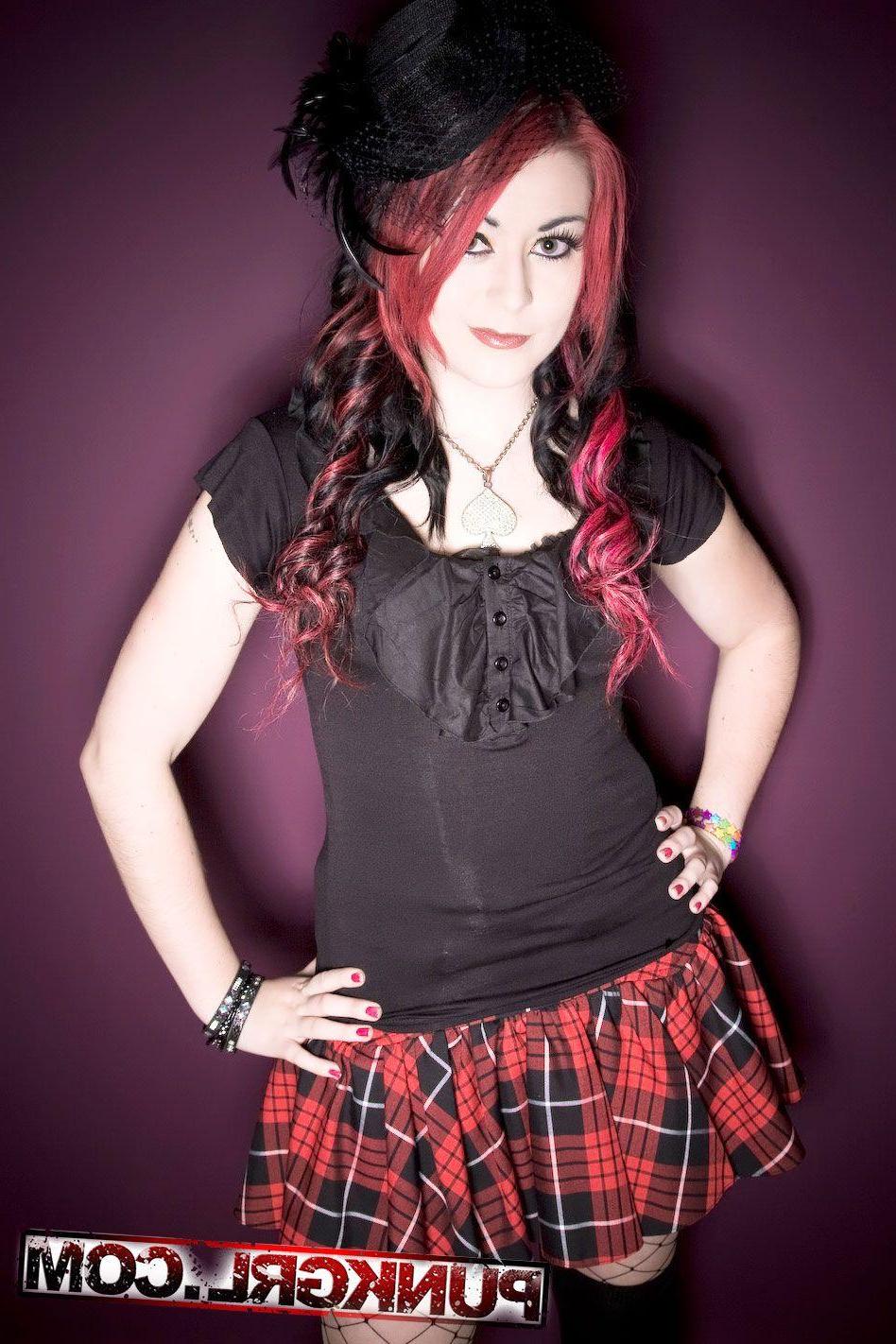 20P Pictures of punk girl Miss Kitty dressed as a sexy widow