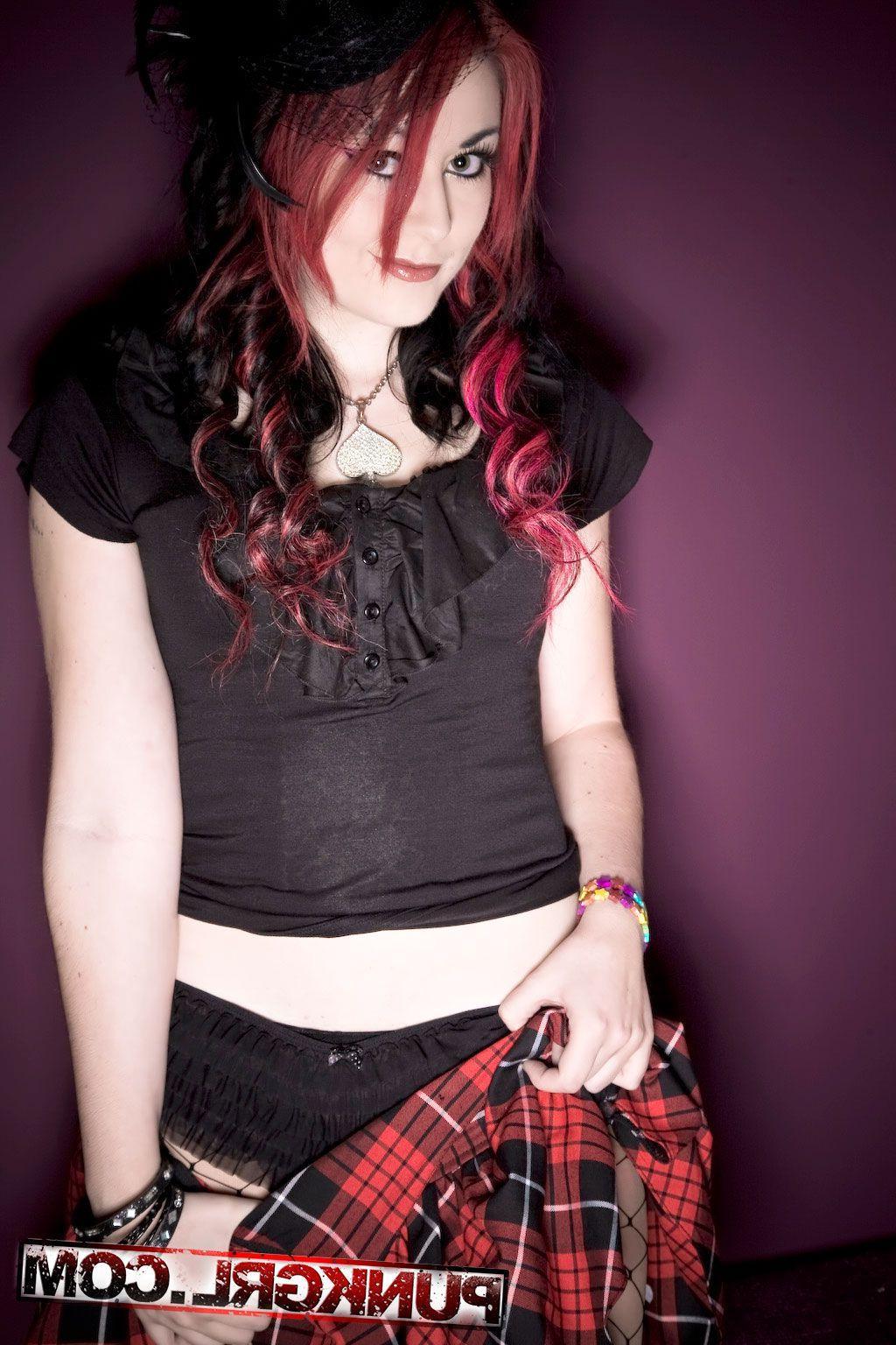 20P Pictures of punk girl Miss Kitty dressed as a sexy widow