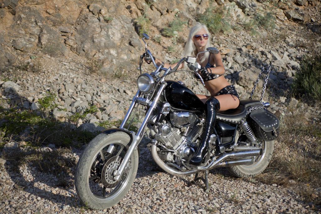 16P Blonde biker Nika N gets naked and masturbates in "Ride"
