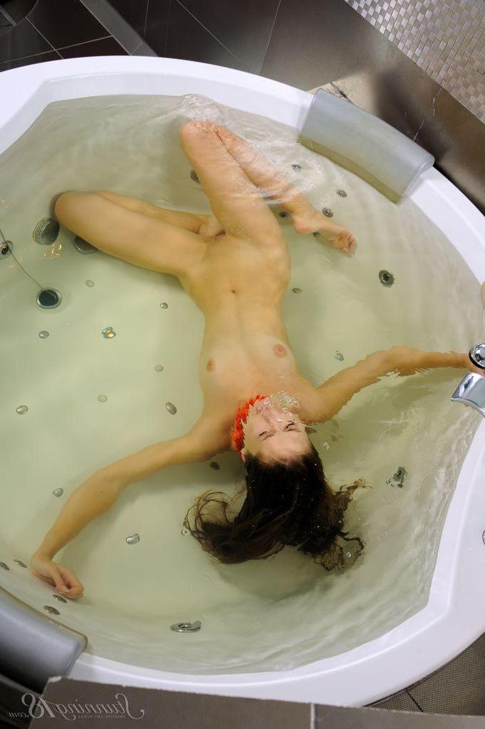 16P Beautiful brunette Olya Fey wants to take a bath with you