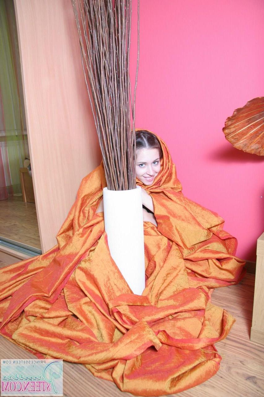 15P Pictures of teen cutie Princess 8Teen wearing only a silk blanket