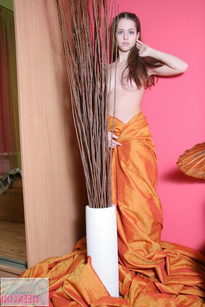 15P Pictures of teen cutie Princess 8Teen wearing only a silk blanket