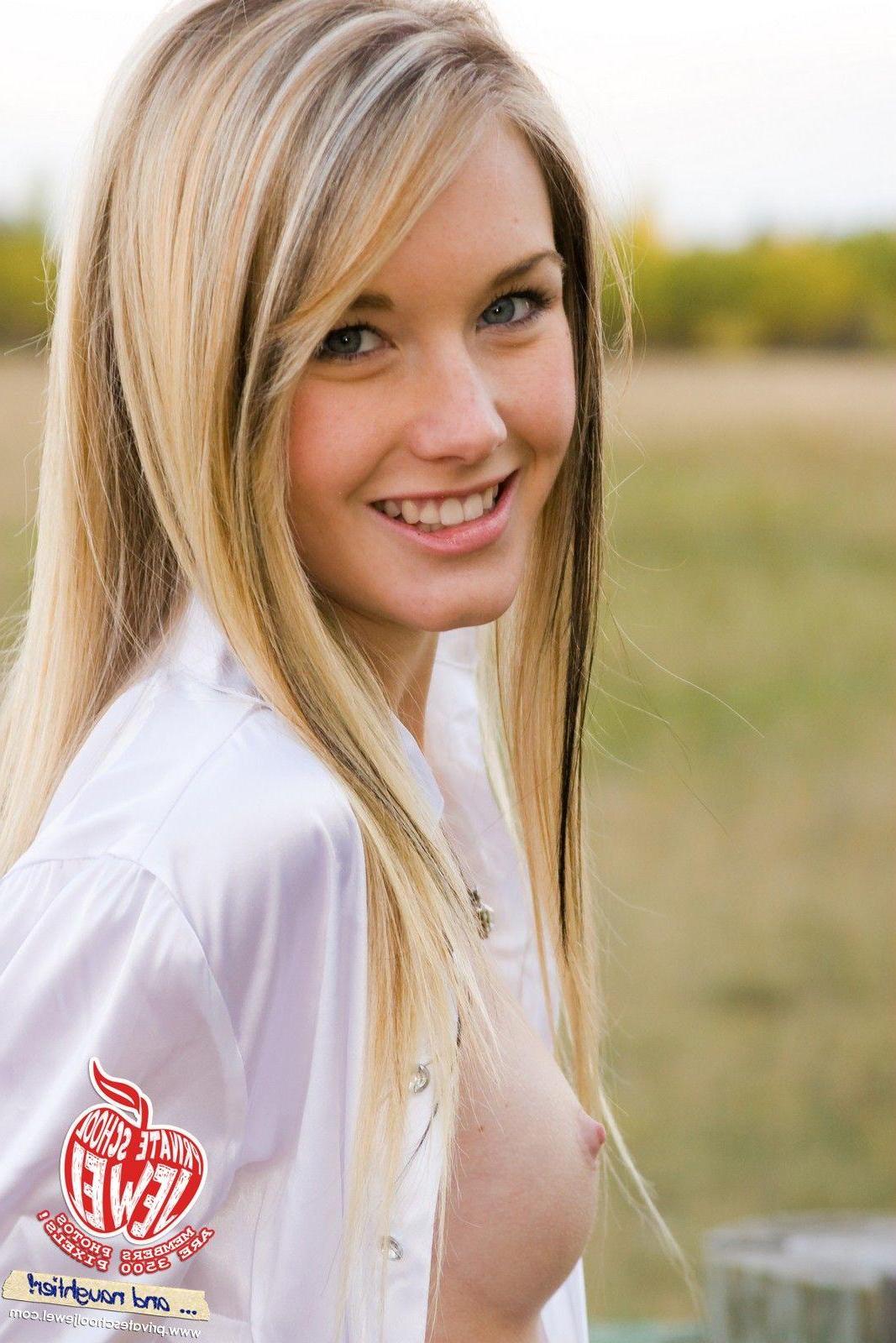 15P Pictures of teen hottie Private School Jewel exposing herself outside