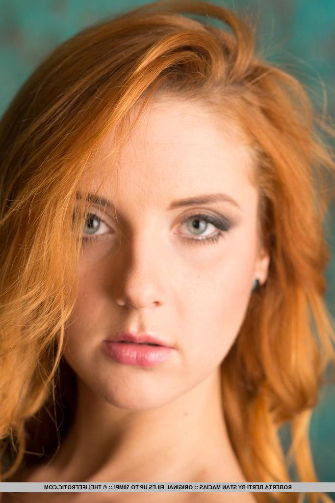 16P Redhead teen Roberta Berti gets naked and shows you her tight pussy