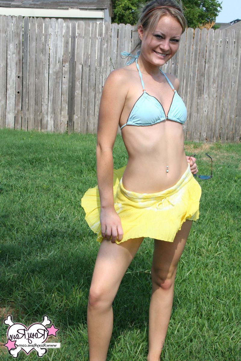 20P Pictures of teen star Roxy Rave getting topless outside