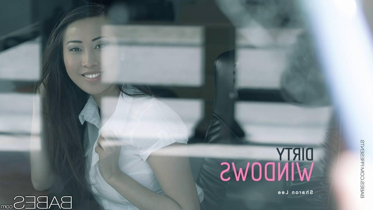 14P Asian hottie Sharon Lee fucks the window cleaner at her office
