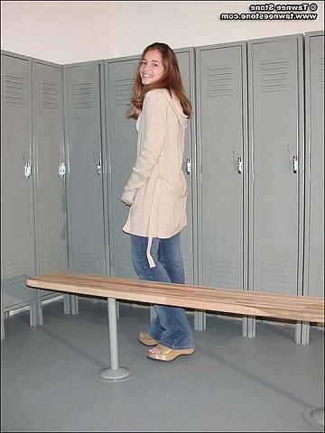 15P Tawnee Stone strips in the locker room