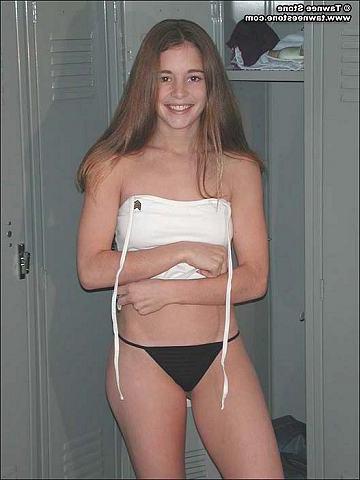 15P Tawnee Stone strips in the locker room