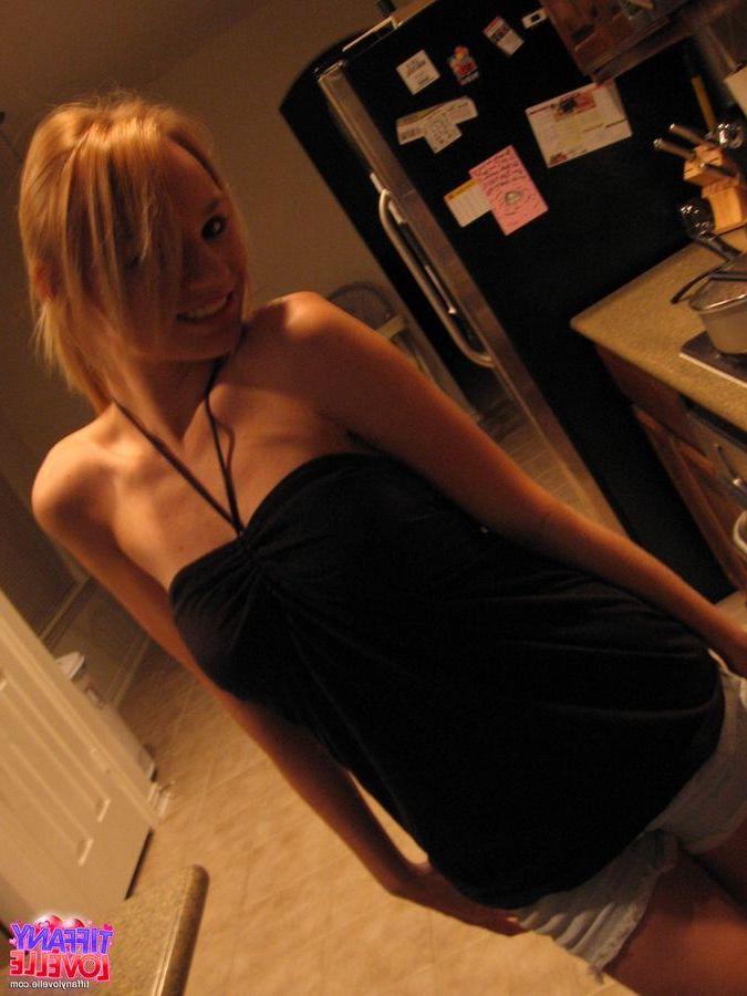 13P Pictures of teen girl Tiffany Lovelle being naughty in the kitchen