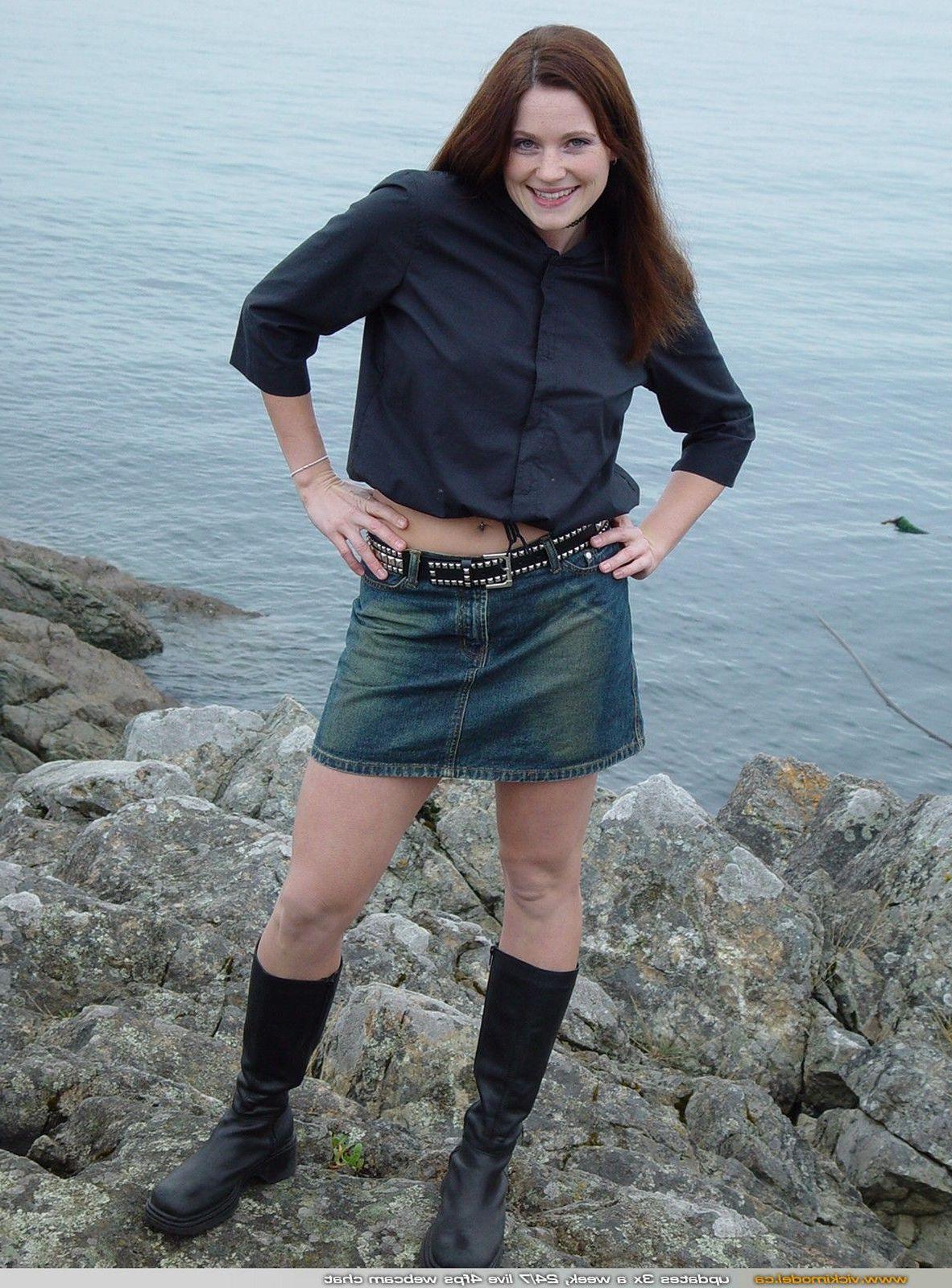 20P Pictures of teen girl Vicki Model being a cock-tease outside