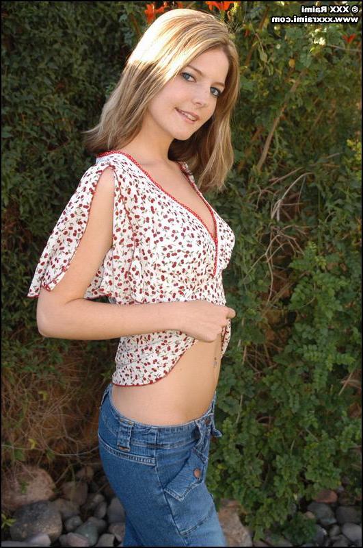 20P Pictures of teen girl XXX Raimi stripping in the back yard