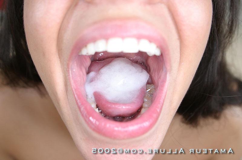 16P Pictures of brunette teen Lana sucking on a hard cock