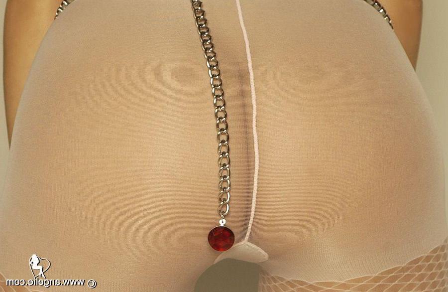 14P Pictures of Angelie teasing in pantyhose