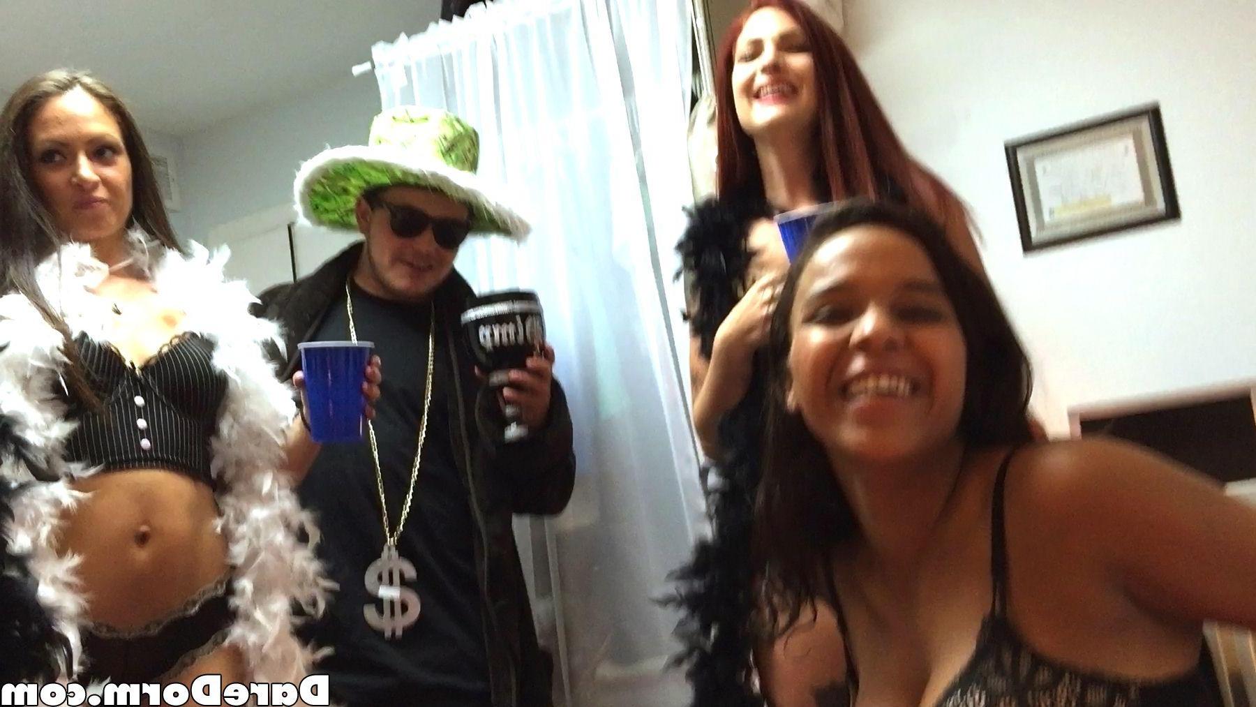 20P Horny college girls have a hot orgy in the dorm room