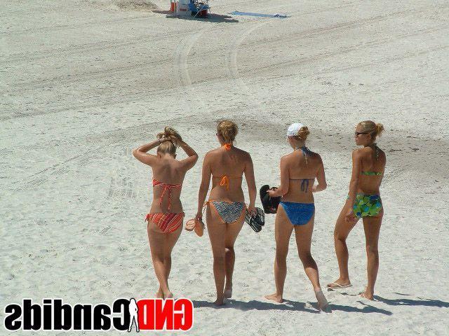 12P Pictures of bikini teens on a beach