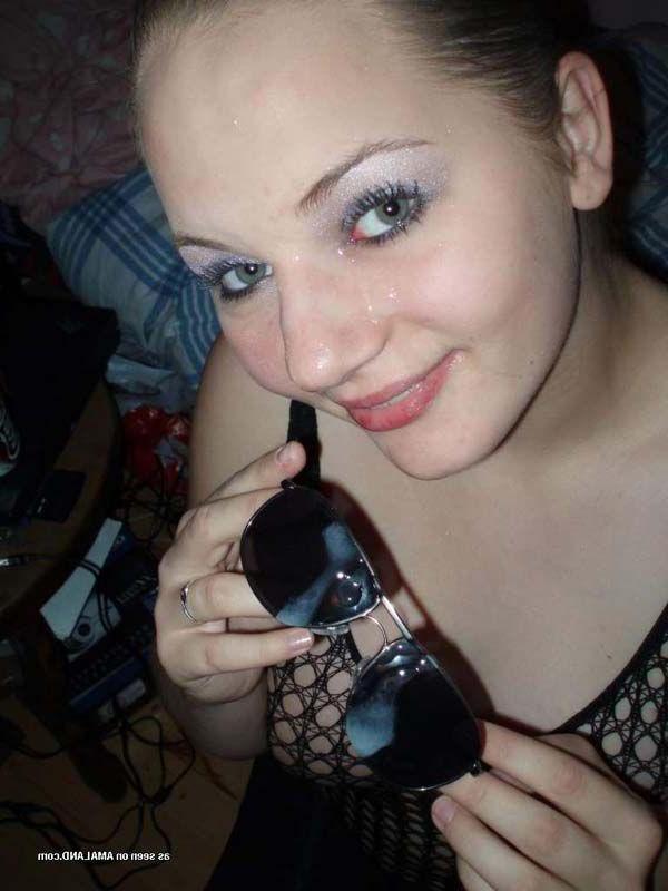 15P Pictures of a hot girlfriend getting jizzed on