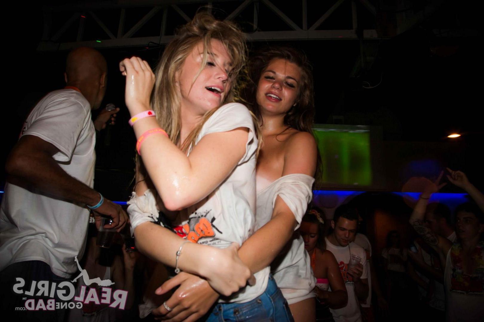 12P Horny college teens go lesbian at a bar
