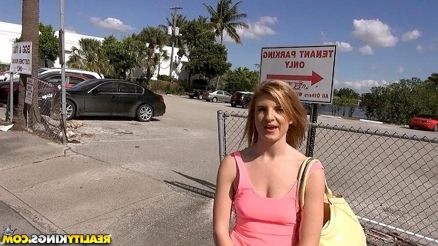 20P Blonde girl Sally James fucks a stranger in a motel room
