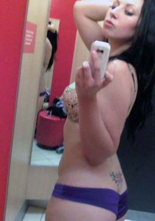 15P Pictures of a hot brunette girlfriend with a camera