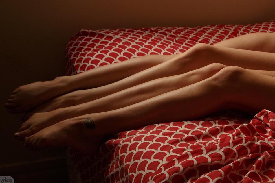 8P Beautiful coeds Romi and Raylene tease in their panties in bed