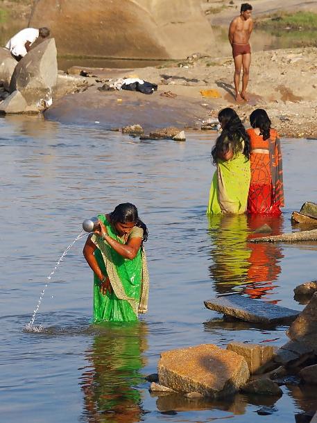 11P Indian  bath in  river