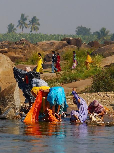 11P Indian  bath in  river
