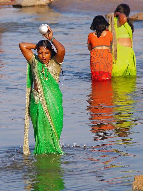 11P Indian  bath in  river