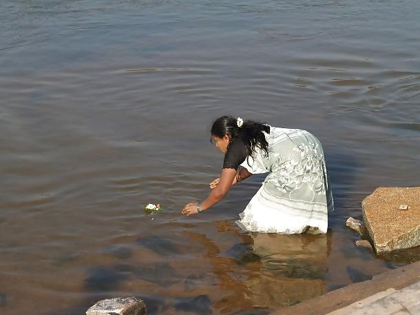 11P Indian  bath in  river
