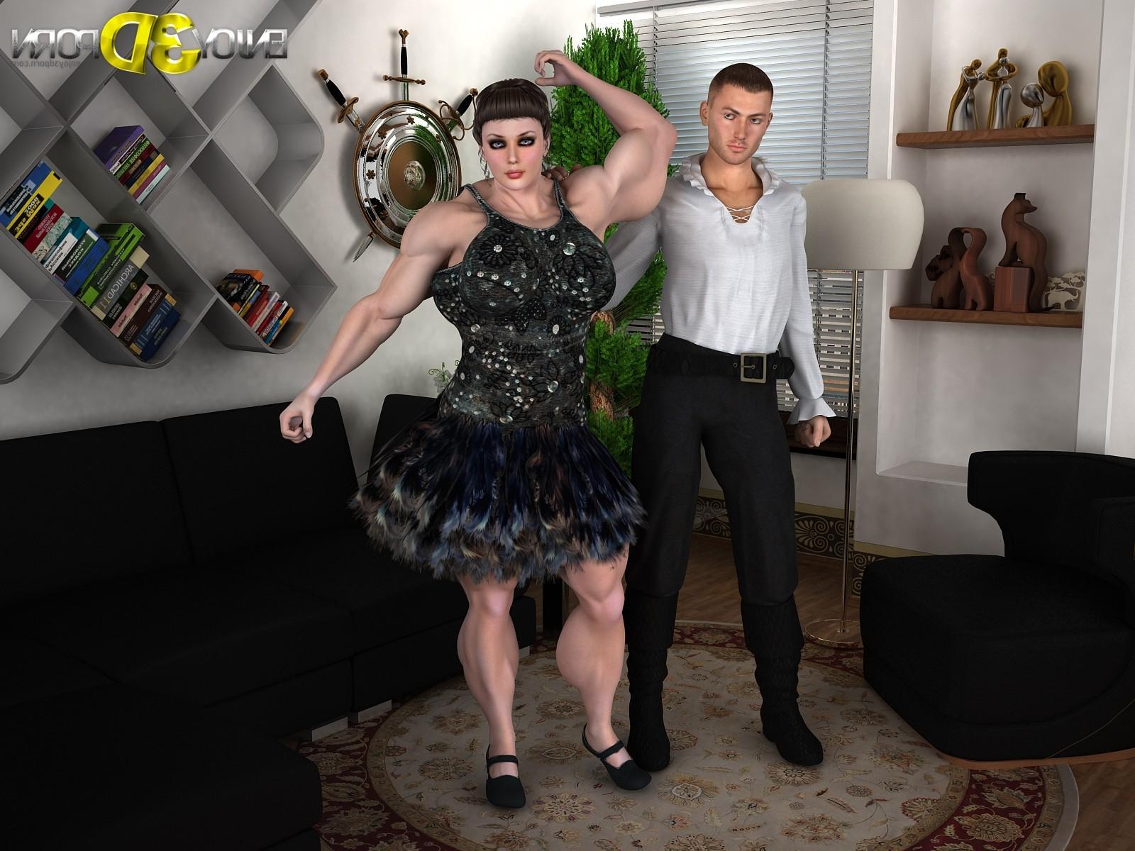 6P Muscle woman loves to suck cock