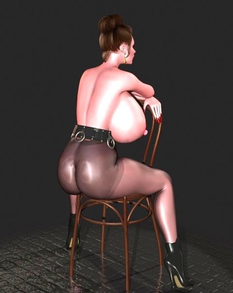12P Huge breasted 3D toon shows tits and puffy pussy