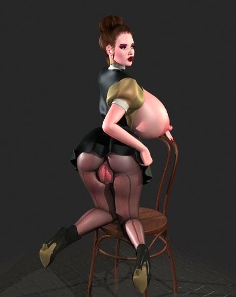12P Huge breasted 3D toon shows tits and puffy pussy
