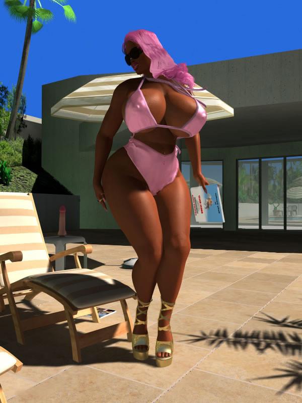12P Busty 3D stunner shows her massive globes