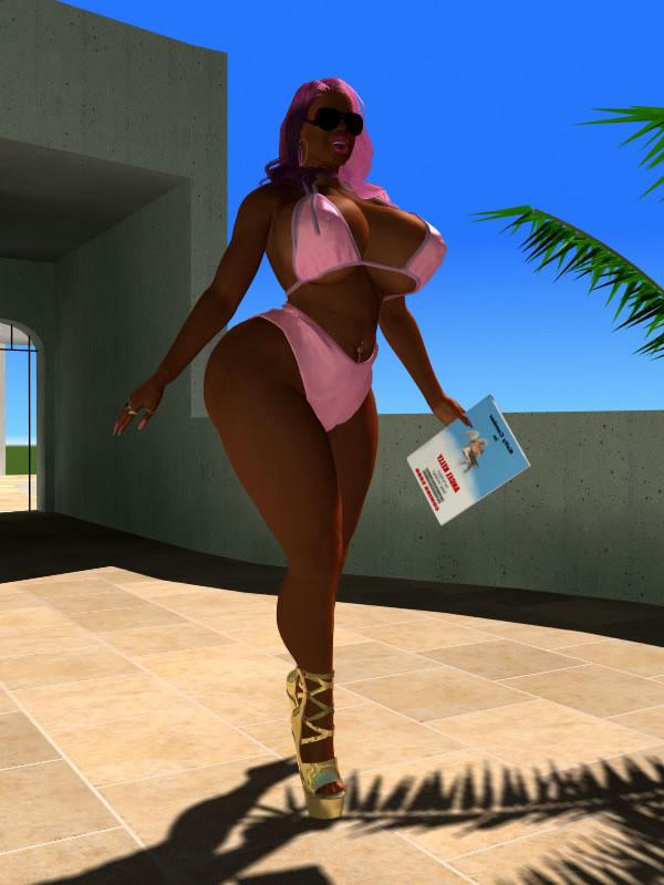 12P Busty 3D stunner shows her massive globes