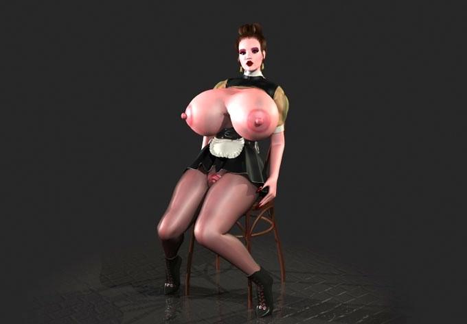 12P Big breasted 3D hottie shows boobs and puffy pussy