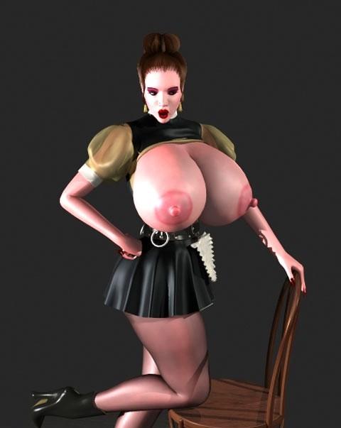 12P Big breasted 3D hottie shows boobs and puffy pussy