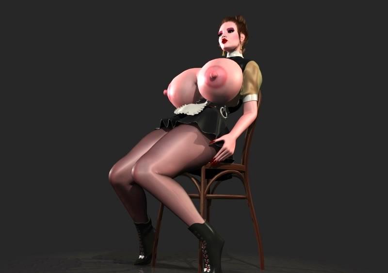 12P Big breasted 3D hottie shows boobs and puffy pussy